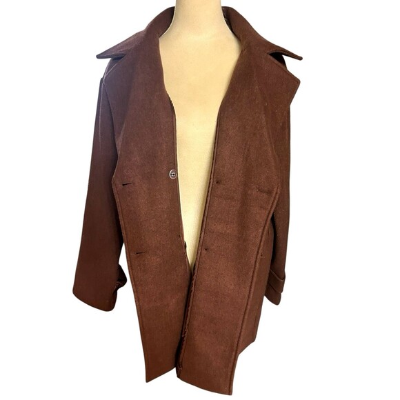 Marc New York Anthony Marc Womens Knit Brown Double Breasted Jacket Coat M - Picture 7 of 11